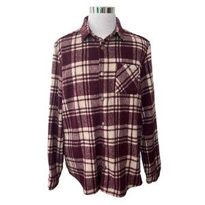 We are the Superlative Conspiracy WESC Shacket Purple Cream Plaid Shirt Jacket